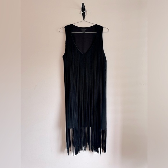 Club Monaco Mini Black Dress with tassels - Picture 3 of 9
